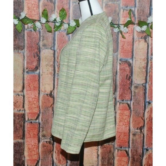 Alfred Dunner Ladies 8 Shades of Green Woven Blazer Jacket Size 8 Career Church - Picture 4 of 9